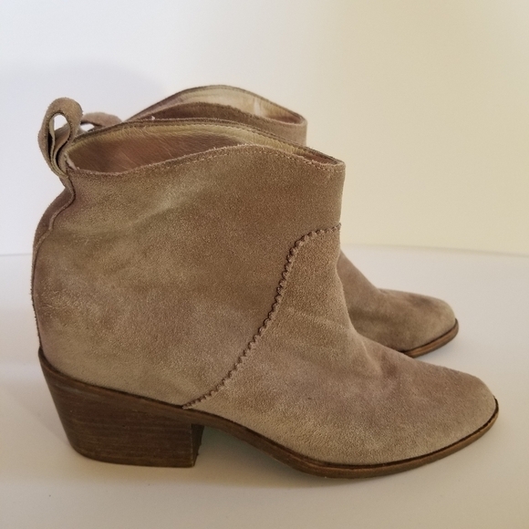 Sol Sana Leather Heeled Booties Grey Suede Size 9 Or 40 - Picture 9 of 9